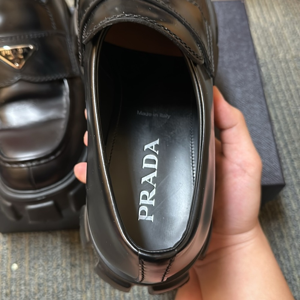 Prada Monolith brushed leather loafers - Picture 7 of 8